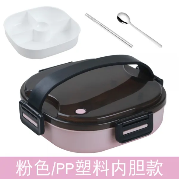 보냉도시락 칸막이 간편 겨울도시락 PUMS, A.핑크[PP속담]수저수저