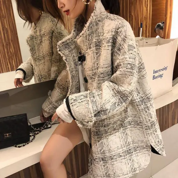 모디블리 오버핏 복고적인 모직 자켓