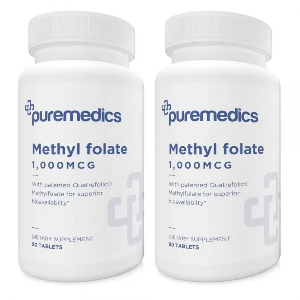 PUREMEDICS 퓨어메딕스 4세대 활성형엽산 B9 1000mcg 90정(병당 약3개월) 임신준비영양제, 1mg, 2병