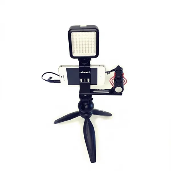 보야 By Mm1 1인 유튜브동영상 라이브방송 촬영 마이크 촬영장비세트 스마트폰거치대+삼각대+마이크거치대+조명 