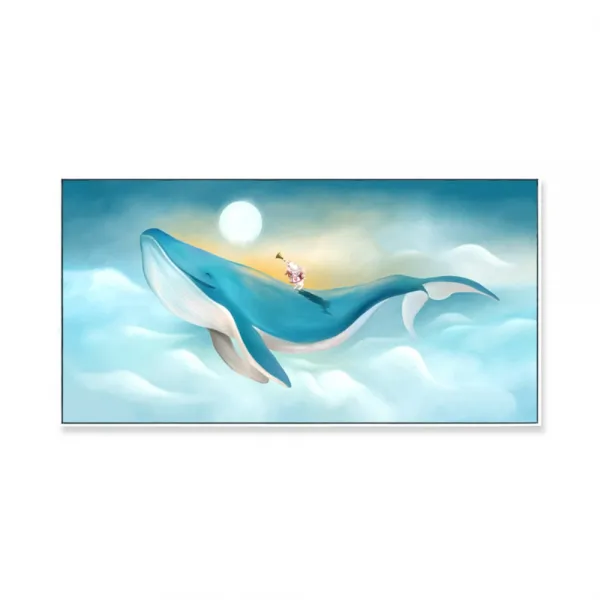 우영우 고래 그림 액자 유화 아이방 거실 인테리어 사진 집들이선물, 블랙아웃테 + 독립하다.
