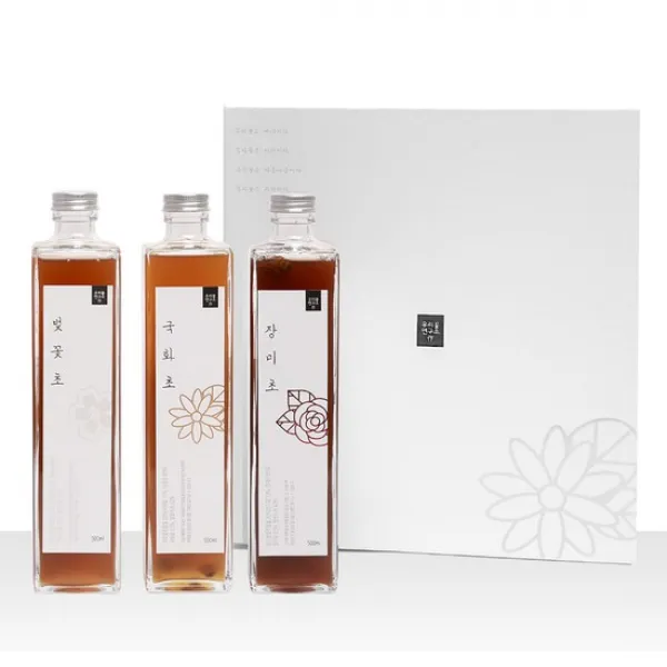 우리꽃연구소 꽃초 500ml 3종 선물세트, 상세설명 참조, 02_장미초 500ml/03_도라지칡꽃초 500ml/04_벚꽃초 500ml
