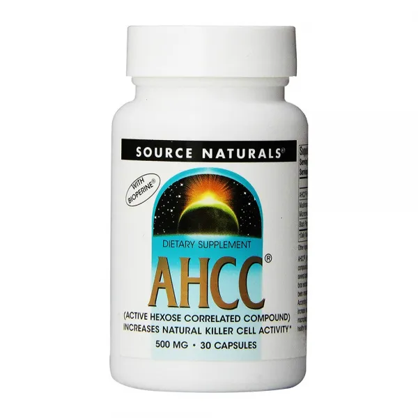 소스 내추럴스 AHCC 500mg 30정 바이오페린 포함, 1개, 30캡슐