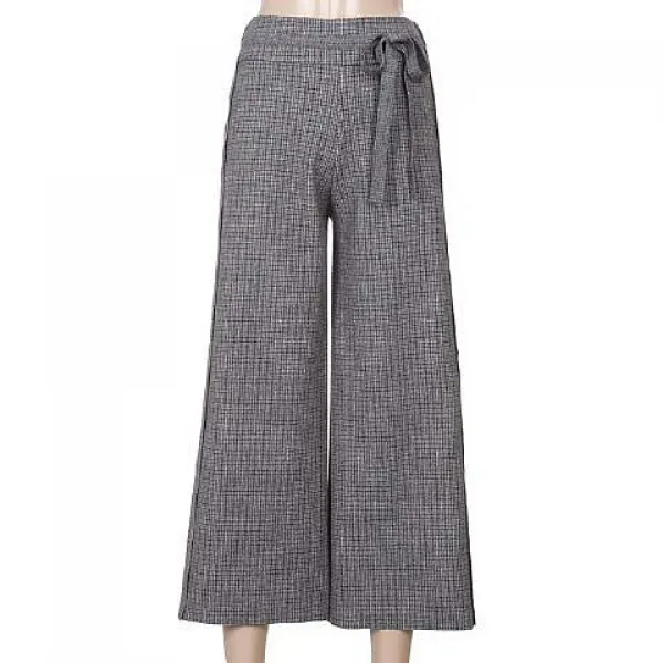 밸리걸 밸리걸 Nc08 체크 와일드 모직 팬츠 687121 3623614 