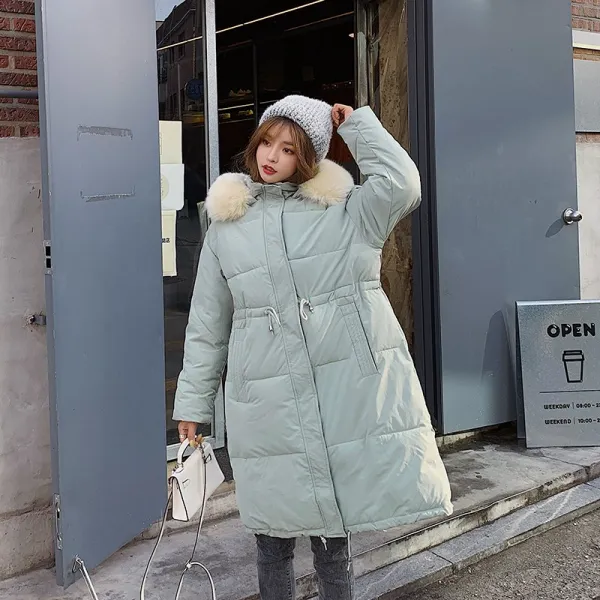 스타일엣지 겨울패션 데일리룩 퍼장식 롱패딩