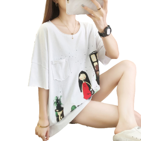 퀸하우스 소녀의집 원포켓 박스티