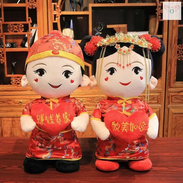 인형 신혼집 배치 프레스 웨딩 패키지 혼수침대 기쁘다 공공의 어린 한쌍 결혼기념일 퀄리티 4571377675, 50 센치 (면사포 _선물파우치 ), 얼굴이 꽃처럼 아름답다