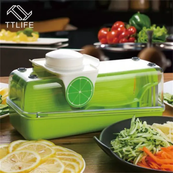 [해외] TTLIFE MANDOL SLICER 4 교환식 블레이드가있는 수동 야채 커터 다기능 야채 쵸퍼 주방 도구, 상세내용표시