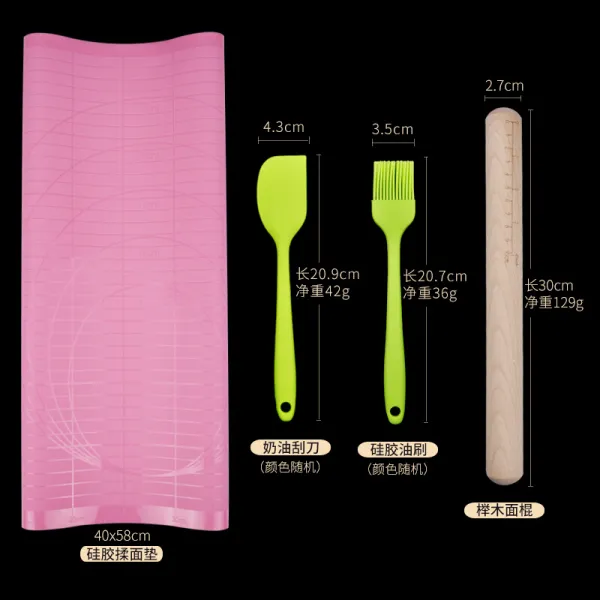 아가 페 니 아 밀가루 반죽 패 널 특대 호 실리콘 커버 반죽 면 매트 식품 급 + 대 판 매트 밀 면 과 면 매트 내 고온 대역 각 도 베 이 킹 도구 느티나무 빵 4 종 세트 405.8cm 지구 쿠션, 상세페이지 참조