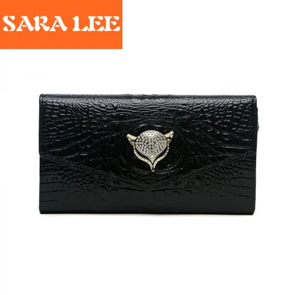 Sara Lee 브랜드 2019 봄 리얼 가죽 봉투 클러치 백일장 핸드백 명원 만찬가방 체인 블랙(3689)