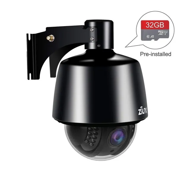 ZILINK 보안 카메라 옥외 100ft 야간 투시경 IP65 방수 팬 / 틸트 / 줌 동작 감지 및 원격 뷰 32G TF 카드가 장착, 단일상품
