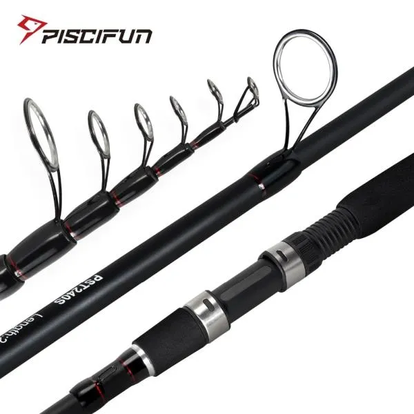 낚시대 Piscifun 여행자 탄소 방적 막대 휴대용 텔레스코픽 낚싯대 1.8M 2.1M 2.4M 2.7M 3M 3.6M 낚시 태클, 02 2.1 m_01 CHINA