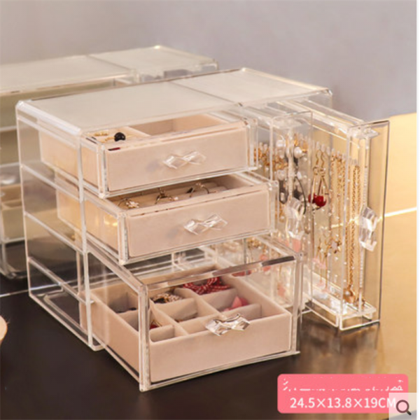 보석 저장 상자 탁상용 귀걸이목걸이 끝 마무리 함BP2223, 4색