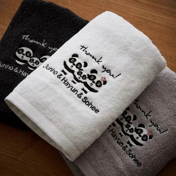 Jod445160타올 판다 40장 자수인쇄 순면 150g 패밀리 송월타월 세면수건 대형비치타월 기념타올 챠콜 Null