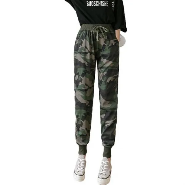  실버캣 여성 빅사이즈 와일드 밀리터리 스포티 밴딩 긴바지