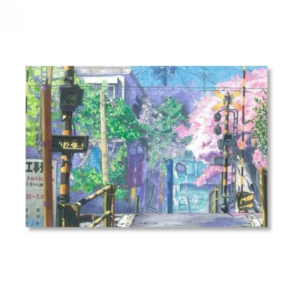 일본 애니 너의이름은 철길 하늘 풍경 취미 그림 유화 명화그리기 세트 diy 색칠 취미, 7459 초당 5 센티미터 1 + 40 * 60cm + 컬러 화판 내부 프레임 + 검은 색 외부 프레임 + 페인트 브러시