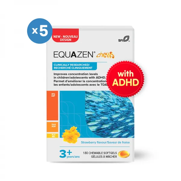 아쿠아젠 보충제 (ADHD)Equazen Chews 180캡슐 X 5개입