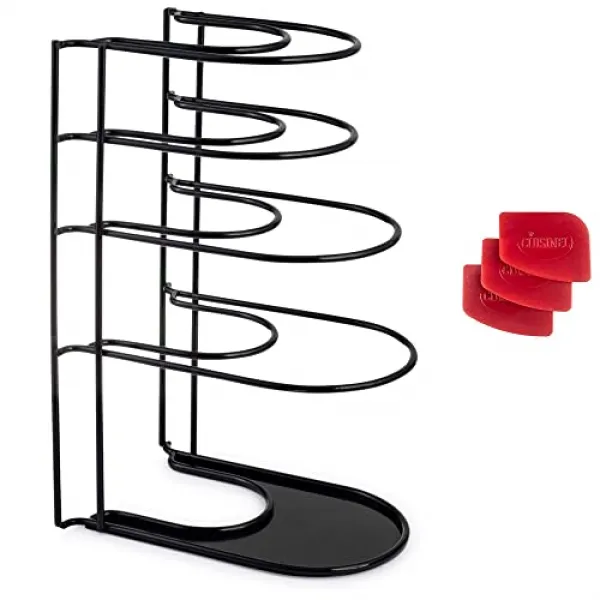 Nmt 헤비 듀티 팬 주최자 팬 스크레이퍼 도구 여분의 대형 5 티어 랙 주철 프라이팬 네덜란드 오븐 전망자 스틸 건설 주방 P056408vlnzkdm4 기본