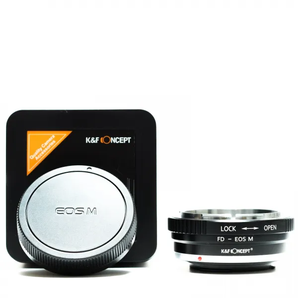 K&F Concept FD-EOS M 렌즈 변환링 어댑터 - 캐논 FD >> EF-M 바디 EOS M5 M6 M10 M50 M100 수동렌즈 이종교배 아답터 Canon 뒤캡포함
