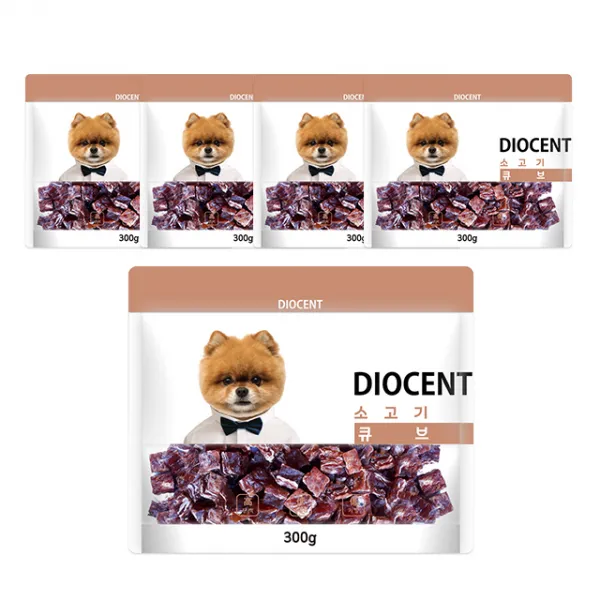 디오센트 원재료100% 안전한간식 300g14종 강아지간식, 1set, 14_소고기 큐브 300g5EA