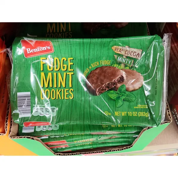 리얼코코아 초코퍼지 민트맛 쿠키 민초쿠키 민트초코 Benton's Fudge Mint Cookies 10oz(283g), 1개