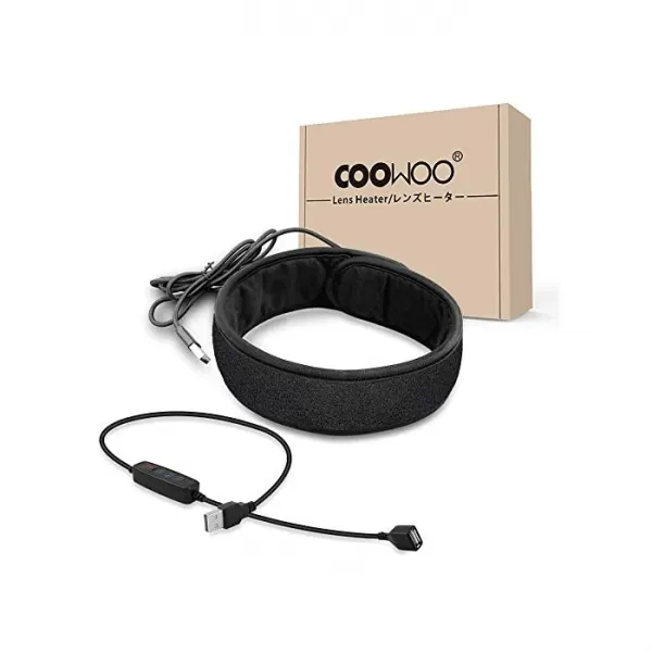 COOWOO [개선 버전] 결로 방지 렌즈 히터 밤이슬 제거 USB 온열 장치 3 단계 조절 온도 컨트롤, 자세한 내용은 참조