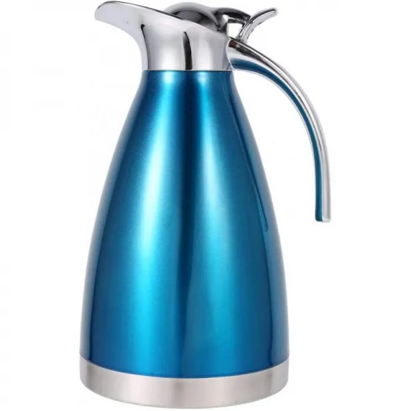 스테인리스강 커피포트 이중벽 진공 단열 열수증 저그 온수병 장기 열 보유량 1.5/2l 4색 2l 파란색 단일옵션