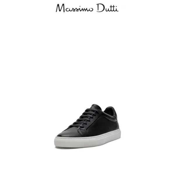MASSIMODUTTI 슈즈 블랙 나파 부드러운 면 엠보가죽