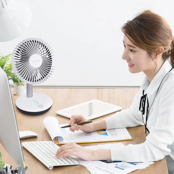  리퍼브 클래파 6인치 충전식 무선 탁상용 선풍기 6종 White Sf500 White 4단조절.배터리잔량표시.터치식