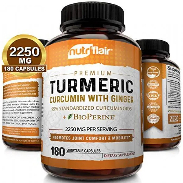 NutriFlair 심황 커큐민 생강 2250mg 180정
