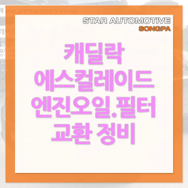 캐딜락 에스컬레이드 엔진오일 항균필터 교환 송파