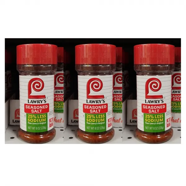 Lawry's 25% Less Sodium Seasoned Salt 로리스 저나트륨 시즈닝 소금 8oz 226g 3팩 1개 1ml