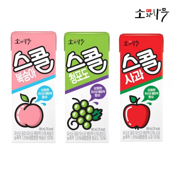 소와나무 스콜 사과맛 180ml, 24입