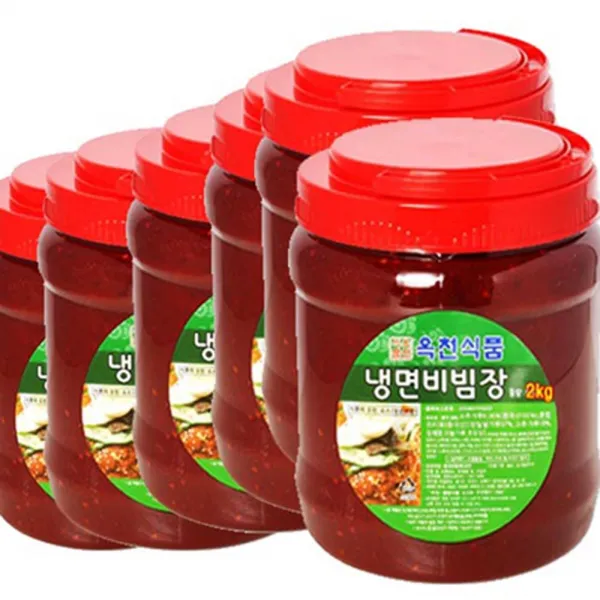 W343F7FP 쫄면 비빔장-1박스2kgx6통 녹차 메밀 칡 정파원 옥천 전문점용 쟁반 함흥 국수 냉면 비빔장 찌개양념 반찬장류, PD 1