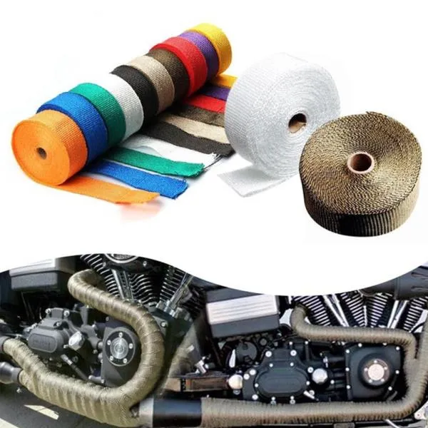 자동차 및 오토바이 배기 파이프 InsulationTape 감소 후드 열 불연성 터보 과급기 배기 가방 엔진 부품 보, 05 Titanium