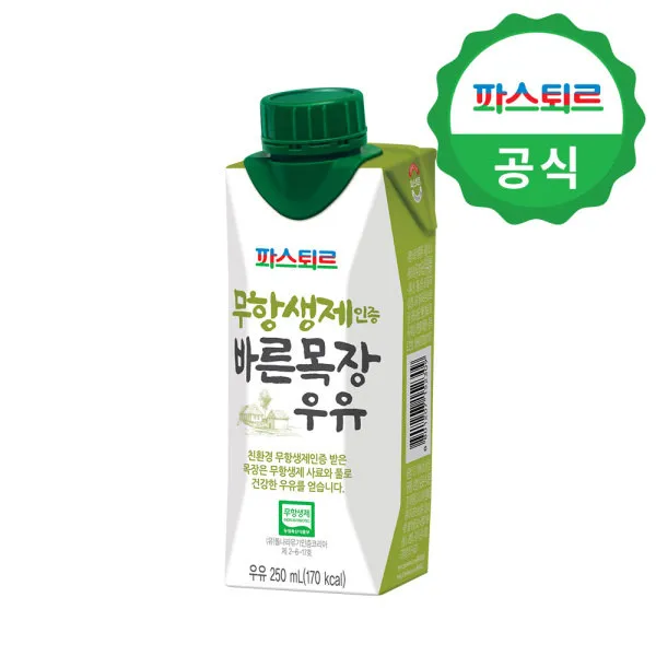  파스퇴르 무항생제 바른목장 250mlx18팩 선택:바른목장 250mlx18팩