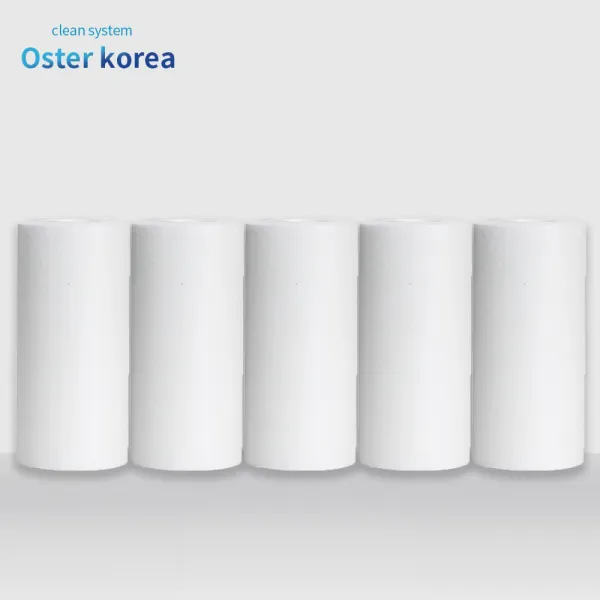 오스터 600ml 피팅 2호녹물 석회석 흙탕물 염소냄새제거 정수기, 멜트블로운5인치필터(5개세트)