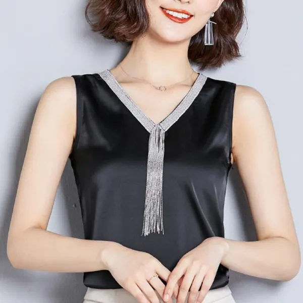 하절기 여자 얇은 섹시 슬림핏 시폰 민소매 톱 113호 Lfs9bc