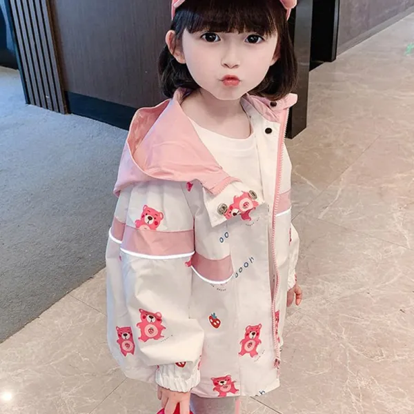 쁘띠앙쥬 봄가을 여아 딸기곰코트점퍼