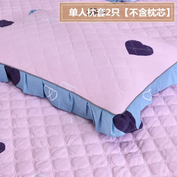 미르칼 집 꼬임 수술 온 면 트윌 쭈글쭈글 베개커버 순면 베개솜 싱글 한쌍, 면베갯잇 바다 스위하트 핑크 단독 베