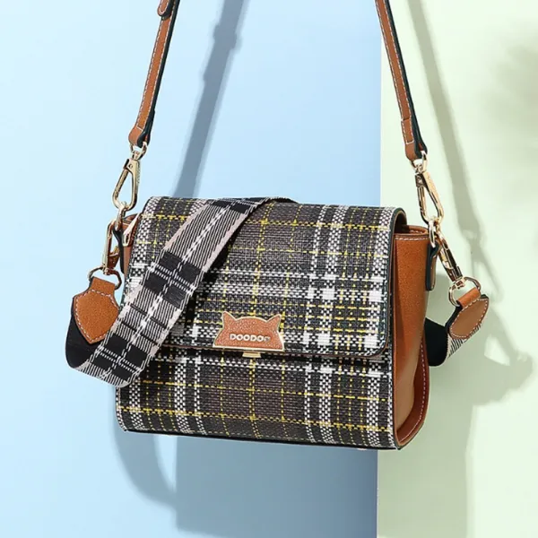 도오빠 여성 크로스백 유럽풍 미니 숄더백 봄 체크무늬 여자 가방 패션 데일리백 캐주얼 토트백 핸드백