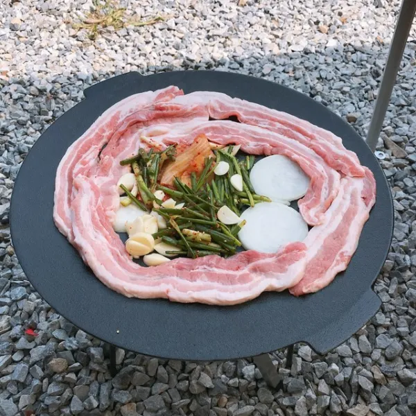 Montero 스텐레스 강철 그리들 대형 풀세트 자립형 솥뚜껑 주물 무쇠팬