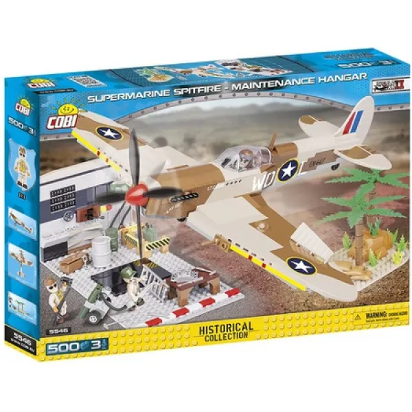 COBI Historical Collection 슈퍼 마린 스핏파 이어 정비 격납고 PROD1920001212, 한 가지 색