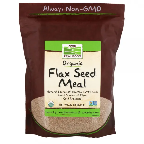 Now Foods 나우푸드 리얼 푸드 유기농 아마씨 플랙시드 밀 624g Real Food Organic Flax Seed, 1개