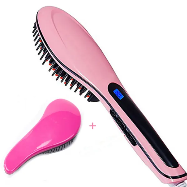 단순히 헤어 브러시 스트레이트닝 언 전기 스타일링 빗 케어 오토 마사지, 04 Pink Straight comb_01