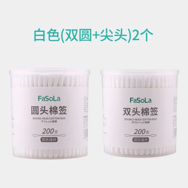 파솔라 일회용 면봉 더블 탈지 화장 귀지를 파면 봉 클렌징, 면봉 화이트 쌍원 화이트 미백 사자