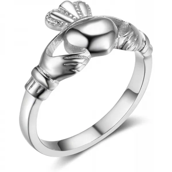 격노 한 보석 S925 순은 아일랜드 숙녀의 Claddagh 반지 크기 6 7 8 9 (8)