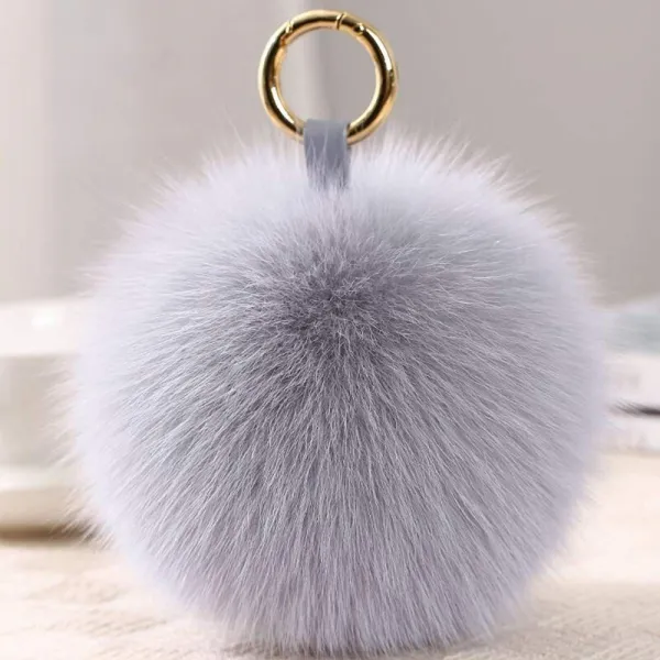 퍼 매력 여우 모피 가방 참 공 퍼 고급 스러움 (10cm Grey), 1