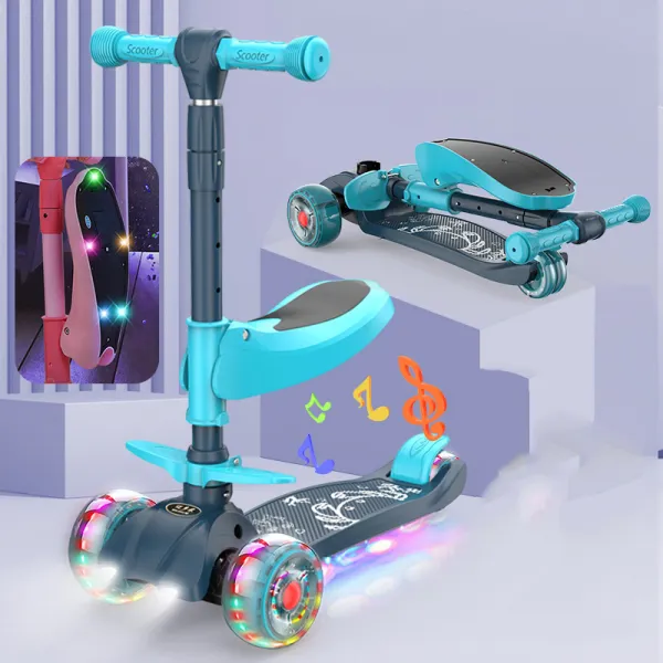 [해외 직송]DALIN 킥보드밀크보드 어린이 삼삼오오 아기 첫발 어린이 페달 소년 소녀 미끄럼 QH06 A17, 02 AY 블루