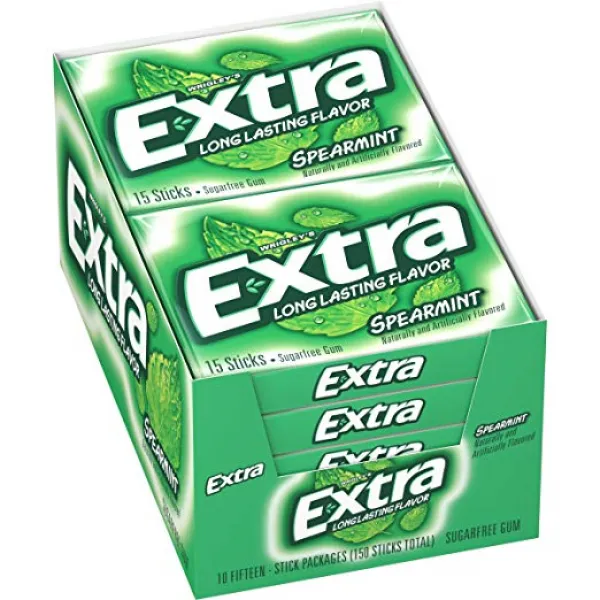 Extra 엑스트라 스피어민트 슈가프리 껌 15개입 * 10팩